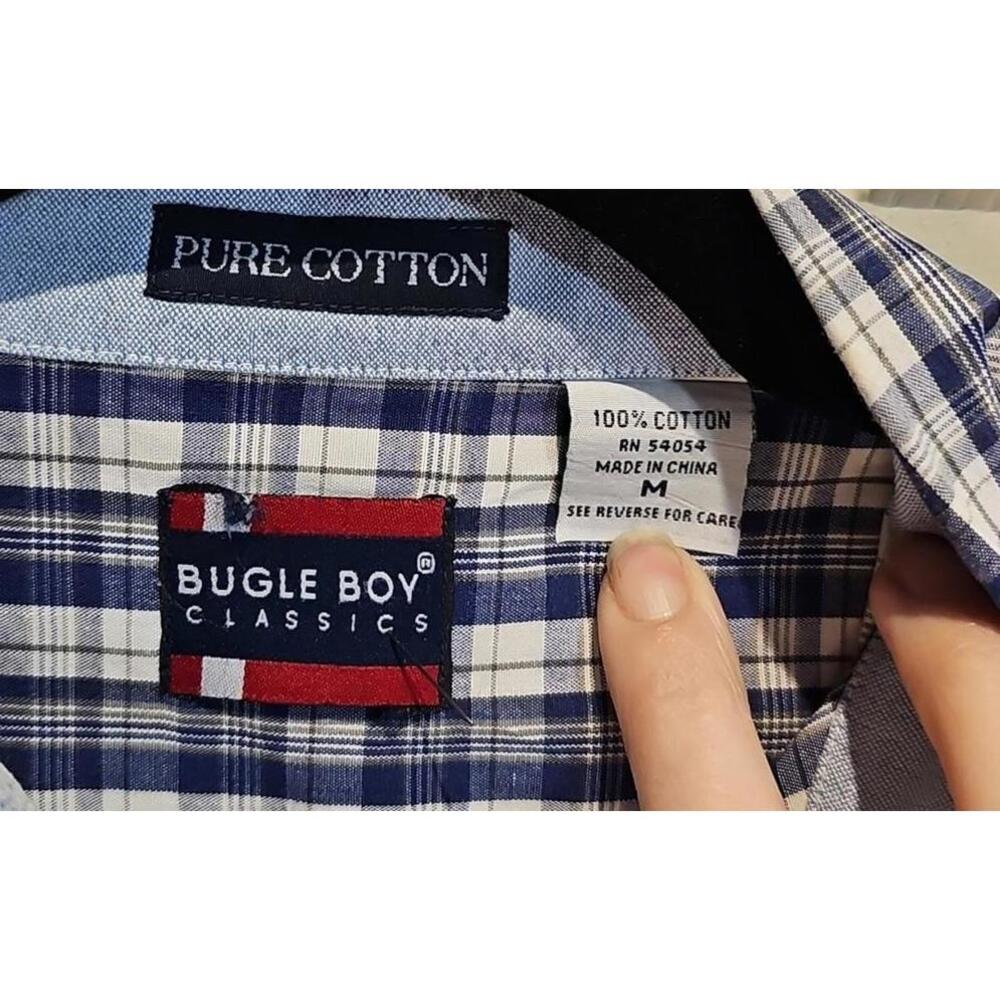 Bugle Boy Long Sleeve Button Down Plaid Shirt Siz… - image 3